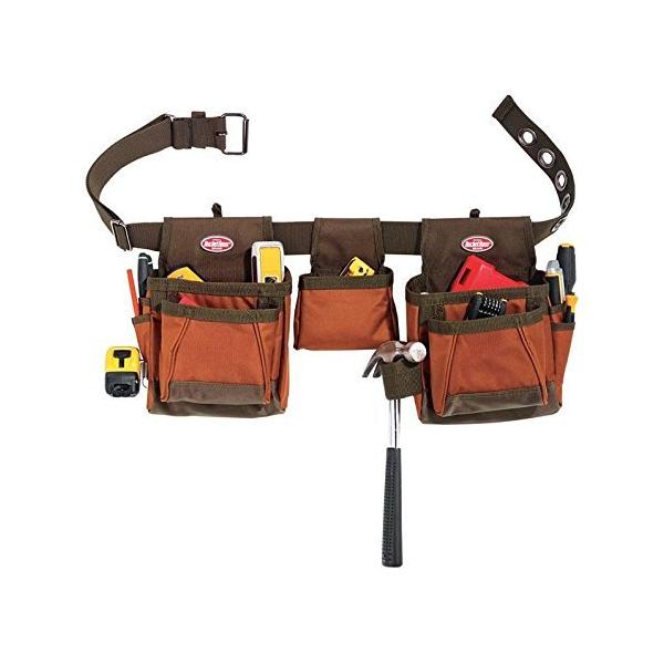 「商品情報」ツールバッグ(腰袋)付きサポートベルト。あらゆる工具を装備できるので作業効率アップ。「主な仕様」3バッグ、11ポケット600ポリー リップストップ素材ベルトはウエスト最大約132cmまでフィット大容量、位置調整可能なツールバック...