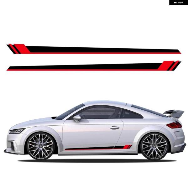 並行輸入品 サイドストライプ デカール ドア ステッカー トリム アウディ TT RS MK2 8J クーペMK3 8S FV ロードスター TFSI
