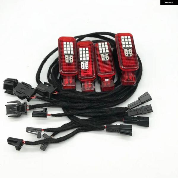 並行輸入品 車内用 LED レッドドアライトストロボライト ケーブル 配線 ハーネス アウディ A1 A3 8V 8P A4 B8 B9 A5 A6 C6 C7