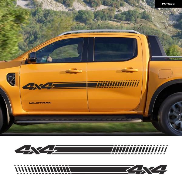 並行輸入品 車 4X4 オフロード ストライプ ステッカー ピックアップ ボディ サイド デコレーション デカール フォード F150 レンジャー いすゞ D-MAX