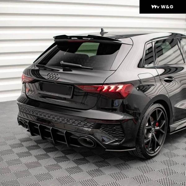 アウディ A3 S-LINE S3 RS3 8Y 5ドア スポーツバック 2020-2024 マクストン スタイル リアルーフスポイラー スプリッター リア ト