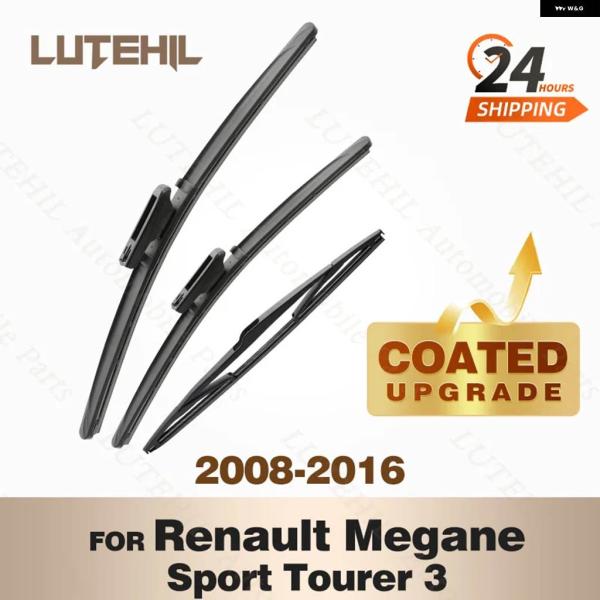 【並行輸入品】シリコン フロントリア ワイパーセット ルノー メガーヌ スポーツ ツアラー 3 2008 - 2016 コーティング フロントガラス ワイパー 