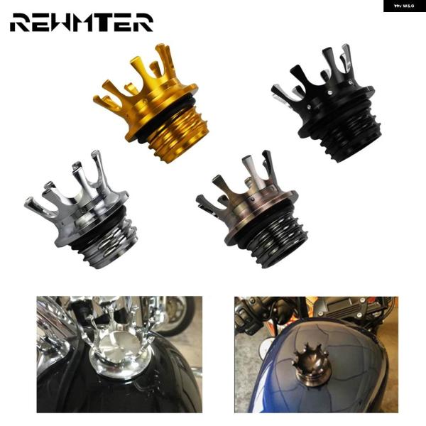 並行輸入品 バイク キングクラウン スタイル オイル燃料 タンクキャップ ガスキャップ ハーレー スポーツスター ツーリング ロー