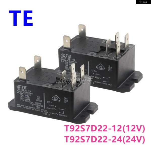 並行輸入品 TEリレー T92S7D22-12 T92S7D22-24 12VDC 24VDC 30A 250VAC 6ピン 12V 24V パワーリレー