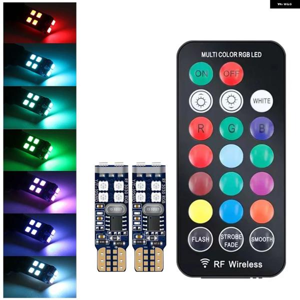 並行輸入品 T10 RGB LED 194 168 W5W 3030 SMD シグナルライト RGB 映画 車内ドーム読書灯 リモコン