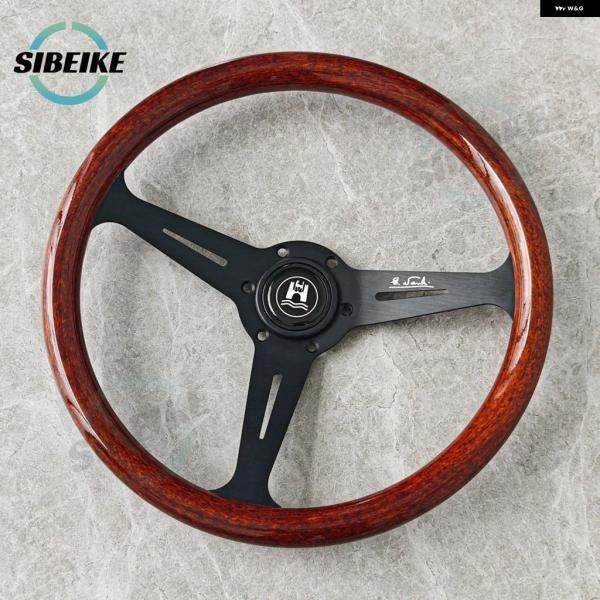 並行輸入品 14インチ クラシック ヴィンテージ ウッドグレイン ステアリングホイール ウォルフスブルク スタイル スポーツ