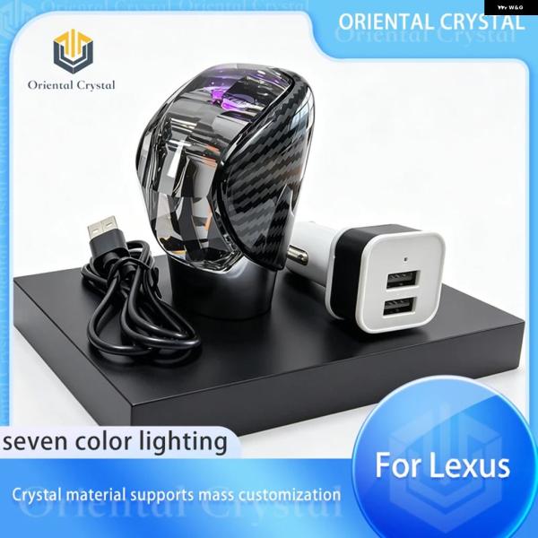 並行輸入品 レクサス ES/NX/RX/IS/GS/RC LED クリスタル シフト レバー ヘッド 7色ライト タイプC ノブ
