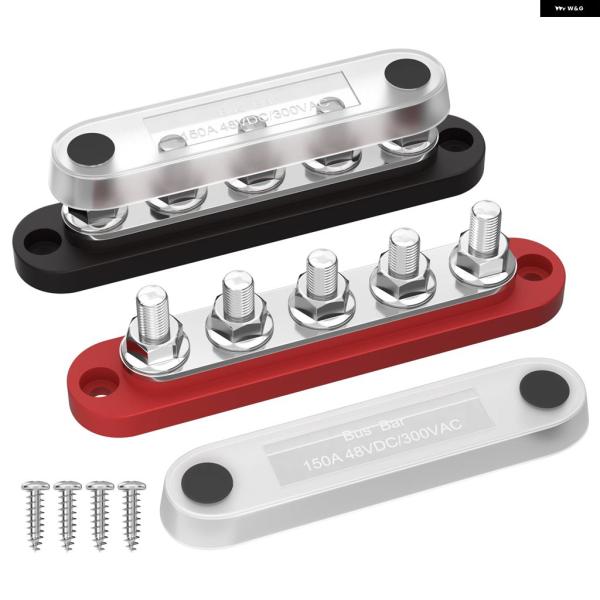 並行輸入品 DAIERTEK バスバー 12V 電源分配ブロック カバー 5 X 1/4インチ スタッド端子台 最大150A 48VDC 正負自動