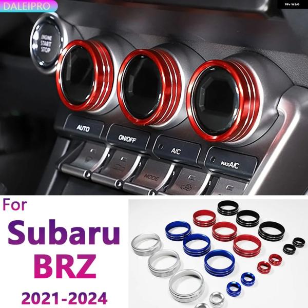 並行輸入品 スバル GR86 BRZ 2021 - 23 2024 車用 エアコン スイッチノブ カバー サウンドノブ オーディオ ノブ トリム リング