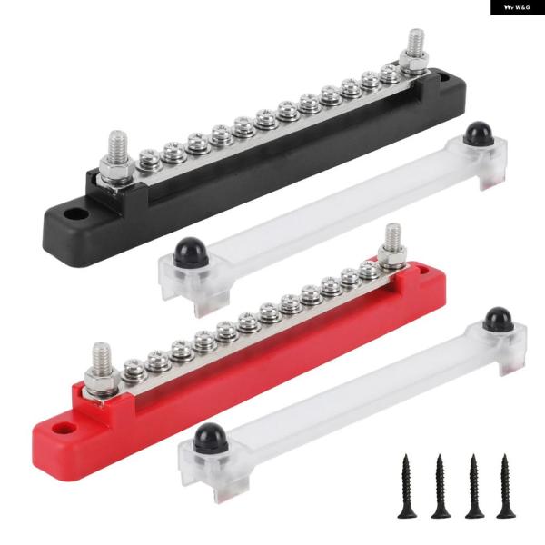 並行輸入品 M6 12V ターミナルブロック バスバー 1/4インチスタッド 150A 電気配電ブロック トラック ボート キャンピングカー RV キャラバン