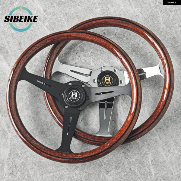 並行輸入品 ヴォルフスブルク ウッドグレイン ステアリングホイール 14インチ レーシング ビンテージカー スポーツ