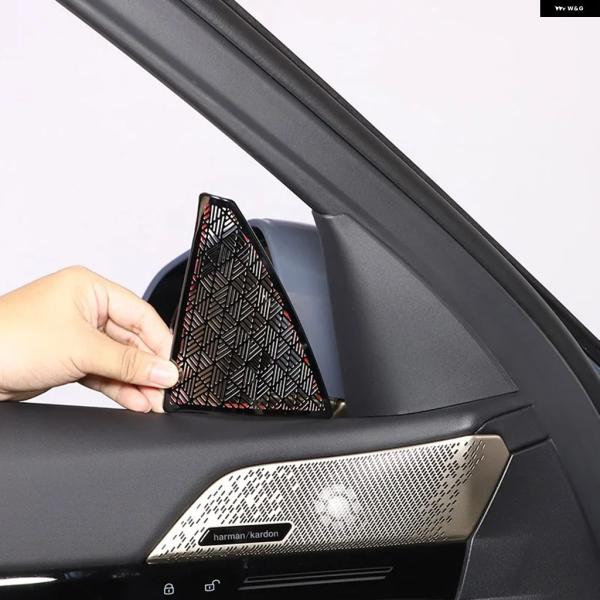 並行輸入品 BMW 5シリーズ G60 2024 2025 ステンレス シルバー/カー Aピラー オーディオ スピーカー カバー トリム