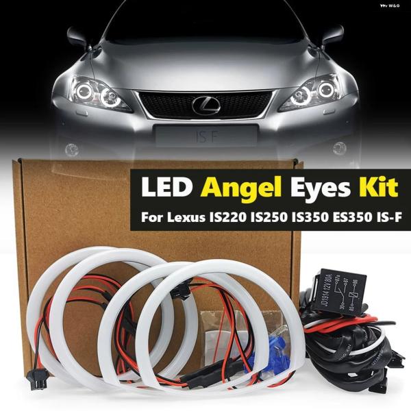 並行輸入品 4個 LEDコットンエンジェルアイキット ホワイト 6000K ハロリング ヘッドライト レクサス IS220 IS250 IS350 ES350 