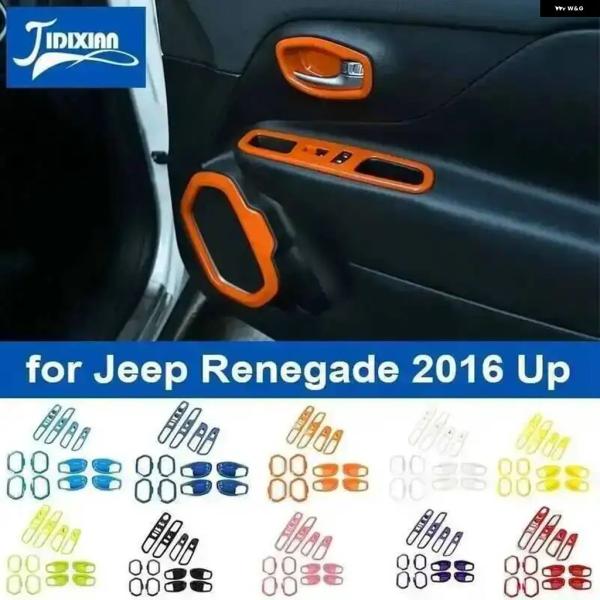 並行輸入品 ドアハンドル ボウル スピーカー ウィンドウリフトスイッチ 装飾 カバー ジープ レネゲード2016-19年以降