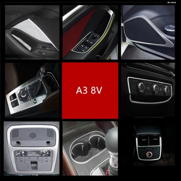 並行輸入品 センター コンソール シフト カバー トリム アウディ A3 8V 2013-2018 車用ドア オーディオ スピーカー フレーム 装飾 デカール