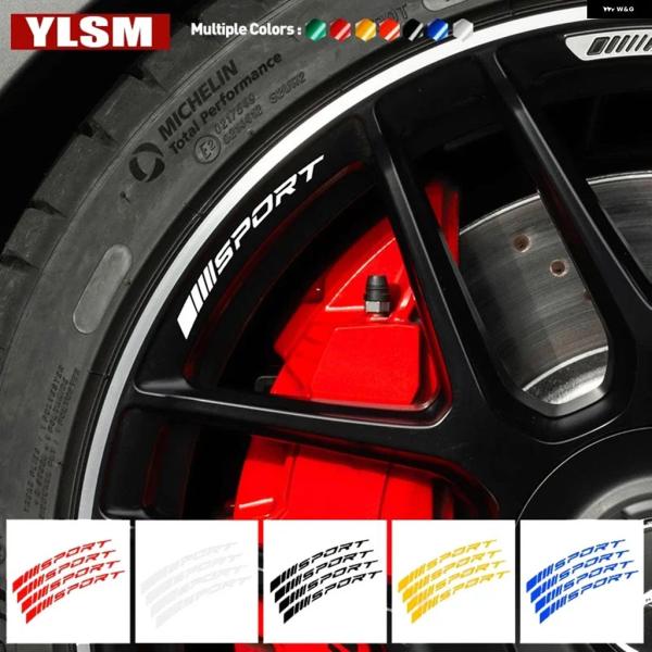 並行輸入品 反射性レーシングスポーツカータイヤ デカール 防水 リムホイールハブ ステッカー 4枚セット
