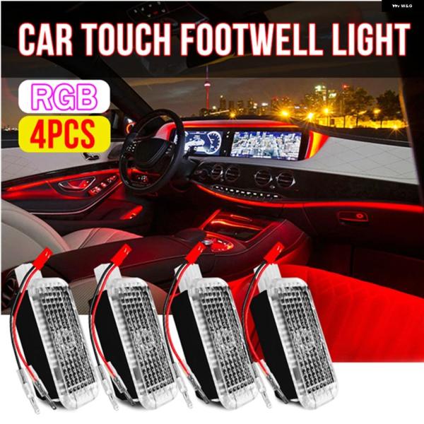 並行輸入品 フォルクスワーゲン アウディ トゥアレグ ティグアン シャラン シロッコ ポロ パサート ゴルフ RGB 車内 LED フットウェルライト 装飾 ラ