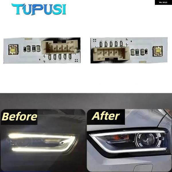 並行輸入品 アウディ Q3 2012 - 15 前期型 LED キセノン ヘッドライト デイタイム DRL ボード 左右セット ホワイト 8U0941475A