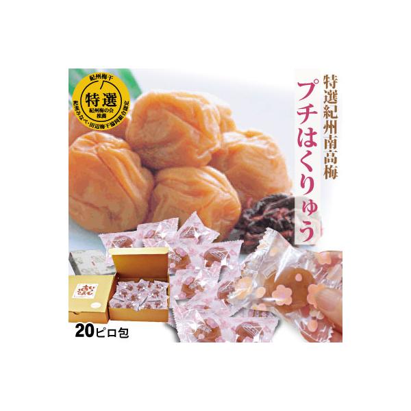 梅干し 特選 紀州 南高梅 プチはくりゅう 20個入 塩分約12％ 和歌山