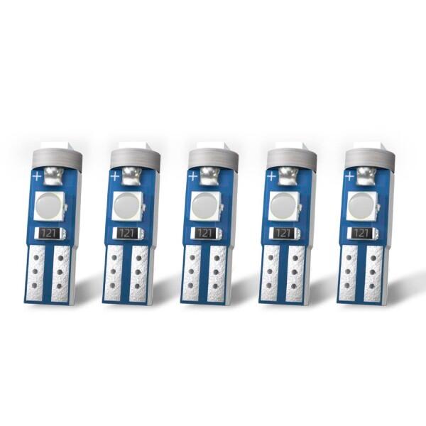 Nanpoku T5 LED ブルー メーター球 ウェッジ球 高輝度 拡散 ムラなく 12v 車用 バイク用 ５個入