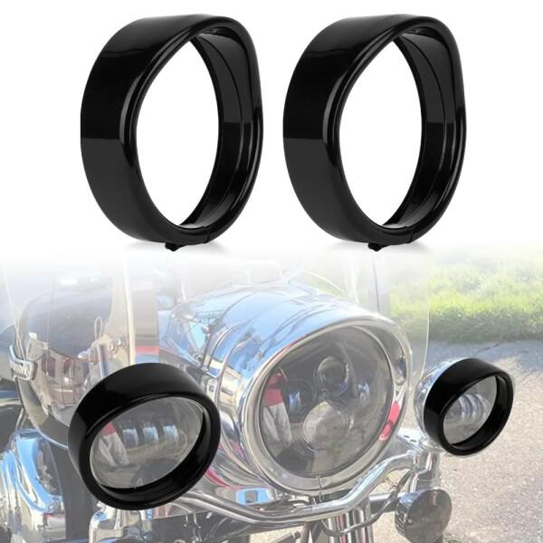 Largoods 補助トリムリング 4.5インチ バイクバイザー フォグランプ