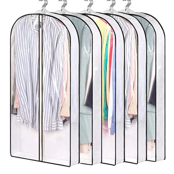 衣類のほこりカバー (ホワイト（ブラック フリル調）, 60×130cm-5枚組)商品コード：55073565295型番：PLS2022001-5pcsサイズ：60×130cm-5枚組カラー：ホワイト（ブラック フリル調）衣類カバー 不織布...