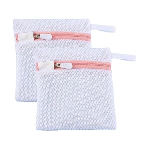ミニ洗濯ネット、メッシュマグネシウム洗剤部品、二重設計、耐久性があり引き裂かず、溶解残留物が服に付着するのを防止し、二重セット商品コード：55074614197型番：ミニ洗濯袋サイズ：12 cm*14 cmカラー：ピンク【サイズ】:12 c...