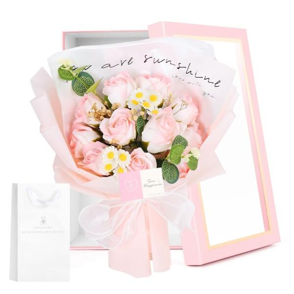 バラ　バラの花束　装飾　人工フラワー　造花　バレンタイン　母の日　　誕生日 Amazon.co.jp: Tloszu造花 バラ ローズ花束（5本セット） 薔薇