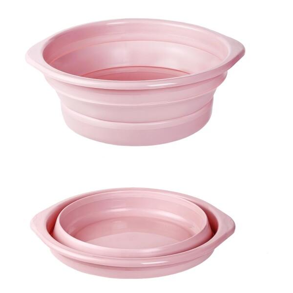 Lynlyulinger 折りたたみ 洗い桶 コンパクト 洗面器 たらい 折り畳みバケツ 手洗い器 大容量 プラスチック ピュアカラー 吊り下げ収納可能 省スペース 洗濯 掃除 足浴 風呂用 旅行 アウトドア 多用途 (ピンク-L)商品コー...