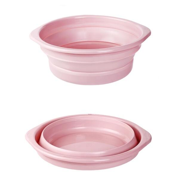 Lynlyulinger 折りたたみ 洗い桶 コンパクト 洗面器 たらい 折り畳みバケツ 手洗い器 大容量 プラスチック ピュアカラー 吊り下げ収納可能 省スペース 洗濯 掃除 足浴 風呂用 旅行 アウトドア 多用途 (ピンク-M)商品コー...