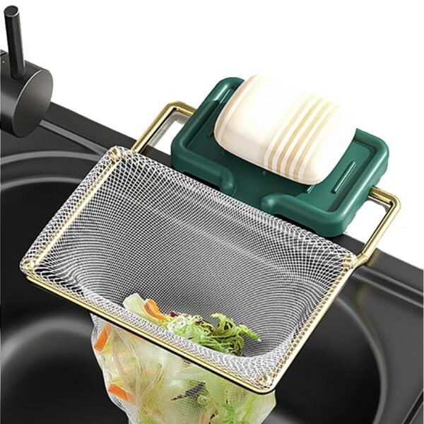 Bageson 三角コーナーいらず 水切りネットホルダー ラック シンクコーナー 生ゴミ処理 キッチン 台所 水切りネット 50枚付き(グリーン）商品コード：55077143447型番：Bagesonカラー：グリーン【特徴】省スペースな折り...