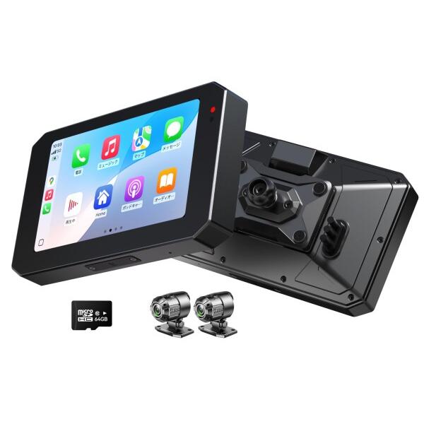 YolanAuto MT5 バイク用ドライブレコーダー バイク ナビ CarPlay