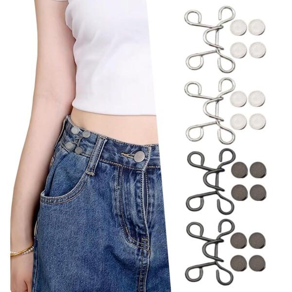 (GUANGUAN) ウエスト 調整ボタン 4個セット ジーンズ 調節 ボタン リベット付き 縫い目ない ウエストバックル 取り外し可能 調節可能 交換用 27mm商品コード：55077482223型番：GU2311062サイズ：チェックカ...