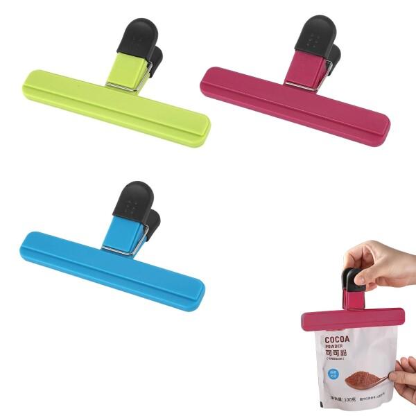 3 枚セット 大 の超便利フードクリップ 軽食や食材の保存を革新 袋密封で湿気を防ぎ 酸化から食べ物を守り キッチンライフをアップグレード (3色L)商品コード：55077564361型番：baoxianjiaカラー：3色L【多彩セットアッ...