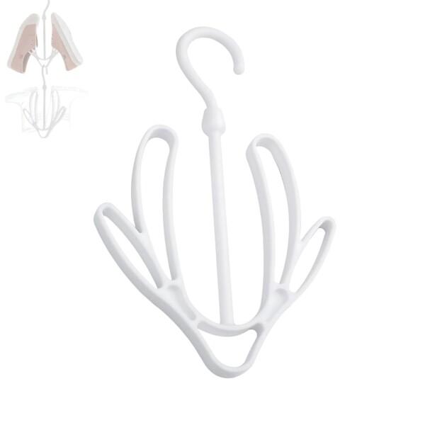 シューズハンガー 靴紐干し 洗った靴が乾きやすい 連結可能 日本製 (1個)商品コード：55077761374型番：1617サイズ：1個カラー：ホワイト水切れの良い角度で靴を干すことができ、靴だけではなくサンダルやお子様の長靴も干せます。連...