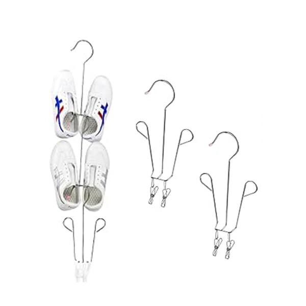 Mirhuaシューズ 靴ハンガーステンレス製シューズハンガー 靴干し 縦連結可 省スペース・防風 靴乾燥ラック商品コード：55077761401型番：シューズハンガーサイズ：標準カラー：じゅんしょく【詳細】サイズ:26 x 15.5 x 3...
