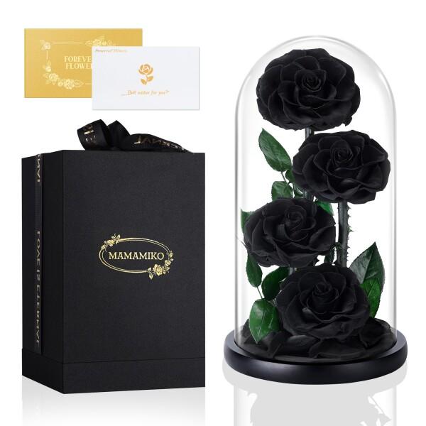 黒色プリザーブドフラワー4輪セットの魅力と選び方