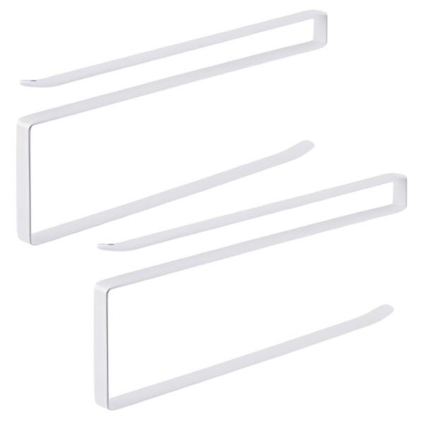 Modest Joy 戸棚下ペーパーホルダー タオルホルダー 2個セット 棚 戸棚下フック キッチンツールフック キッチンラック 吊り下げラック シンプル おしゃれ スチール コーティング 約W1.3×D26×H11.5cm 収納 (ホワイ...