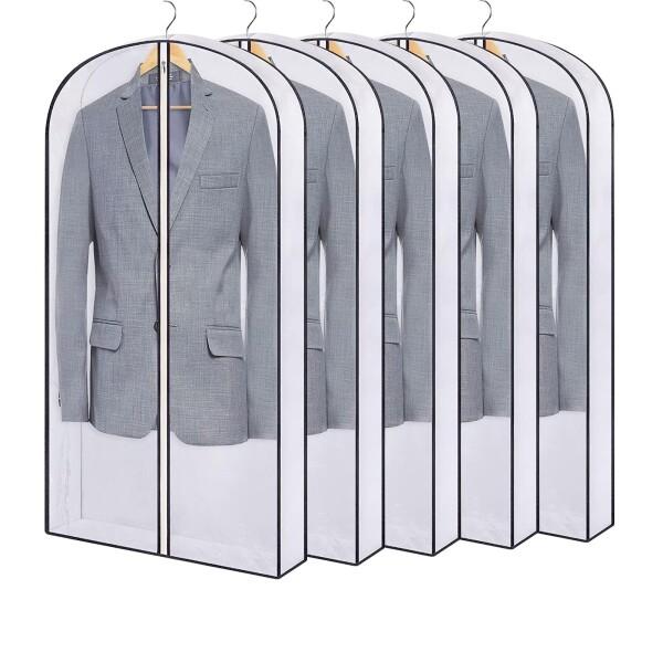 衣類のほこりカバー (ホワイト（ブラック フリル調）, 60×100cm-5枚組)商品コード：55077903117型番：PLS2022001-5pcsサイズ：60×100cm-5枚組カラー：ホワイト（ブラック フリル調）衣類カバー 不織布...