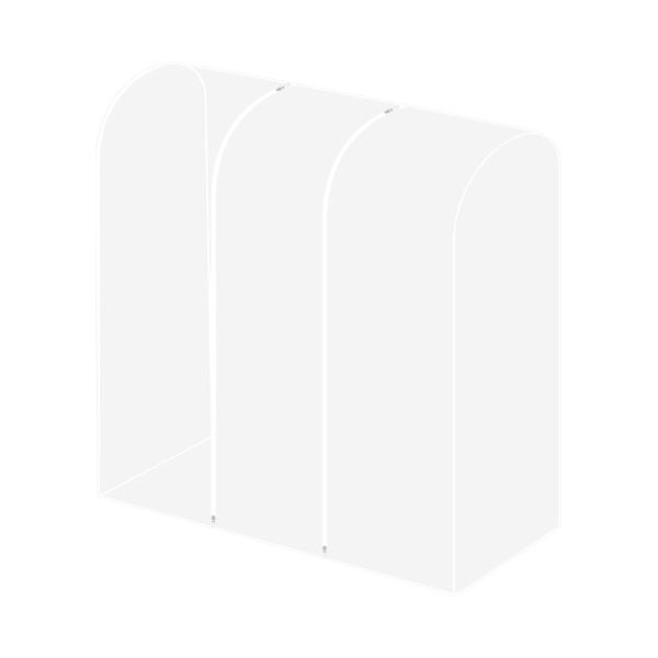 CAPASTEC 衣類カバー 衣類収納 スーツカバー マチ付 まとめて収納 洋服カバー 通気性の良い ファスナー開閉式 防塵 防湿 ロープ固定 ホコリ防止 むし防止 小物ポケット付き ロング 透明 ファスナー コートカバー 衣装カバー 取付...