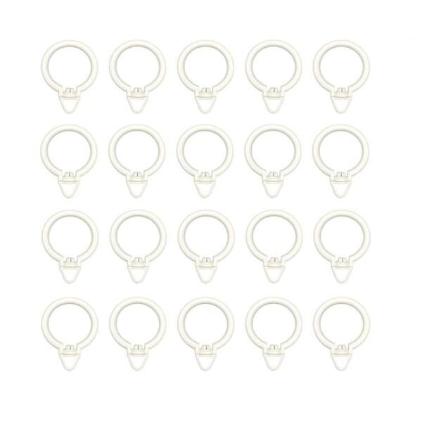 カーテンスリップリングカーテンつりリングカーテンボタンリング静音ローマ字リングカーテンアクセサリー360°回転取付け容易（白20枚）商品コード：55078171358型番：カーテンリングサイズ：内径35 mmカラー：ホワイト【寸法】:リング...