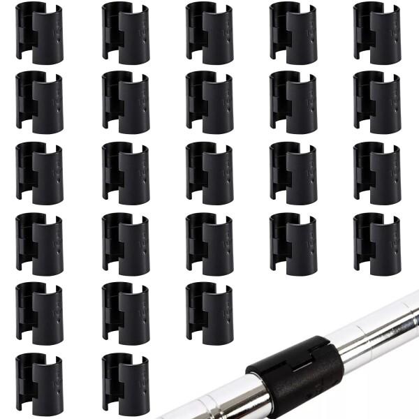 TAOTOO メタルラック パーツ スチールラック用 スリーブ 50個 セット ルミナス 25mm パーツ 取付部品 ワイヤーシェルフループクリップ ポール径25mm用パーツ[ファイ]3×4.3cm ブラック 耐久性 耐摩耗性商品コード：5...