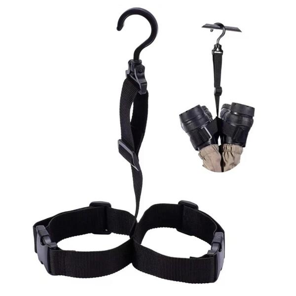 Stoooduo 靴干しハンガー シューズハンガー 物干しラック 靴乾燥ラック ウェーダー ブーツ 滑り止め 360度回転フック付き 調整可能商品コード：55078910110型番：duo-189カラー：ブラック【スペースを節約】:このシュ...