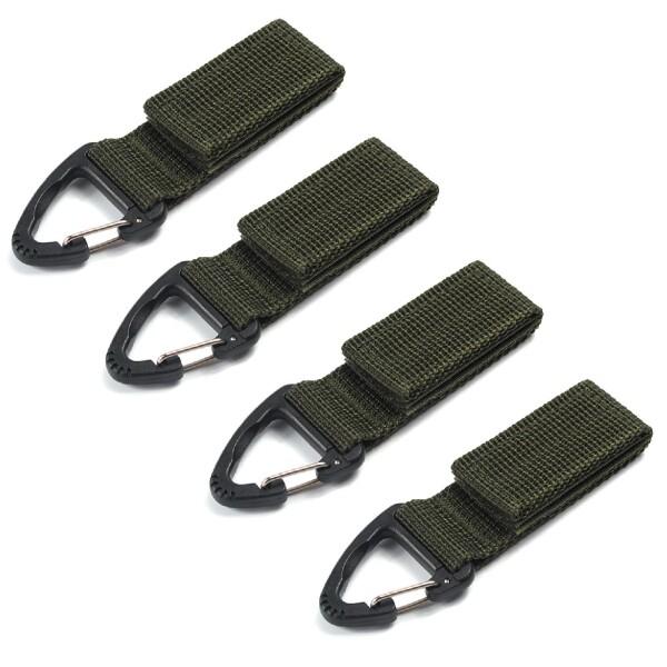 YAPJEB キーリング molle ベルクロ ベルト キーホルダー バックル カラビナ ミリタリー タクティカル サバゲー フック モール システム対応 多機能 (02 グリーン - 4本)商品コード：55079241951サイズ：全長1...