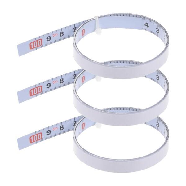 貼れるメジャー メジャー テープ 木工定規 身長計 正目盛 逆目盛 スティッキー測定定規 裁縫用 巻き尺 大工仕事用（3個入り 1m）商品コード：55079248886型番：hzx-205カラー：ホワイト【セット内容】貼れるメジャー3(1m...