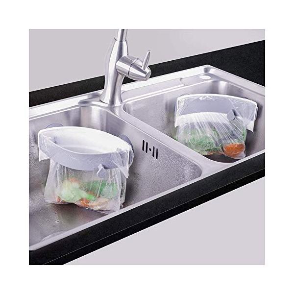三角コーナー 開閉可能生ゴミ袋ホルダー キッチンシンクを広く使える さんかくコーナー いらず 省スペース 水切り袋ホルダー ポリ袋エコスタンド商品コード：55079326227型番：HLSJ-H-1-JPサイズ：幅23cm以上ビニール袋適用...