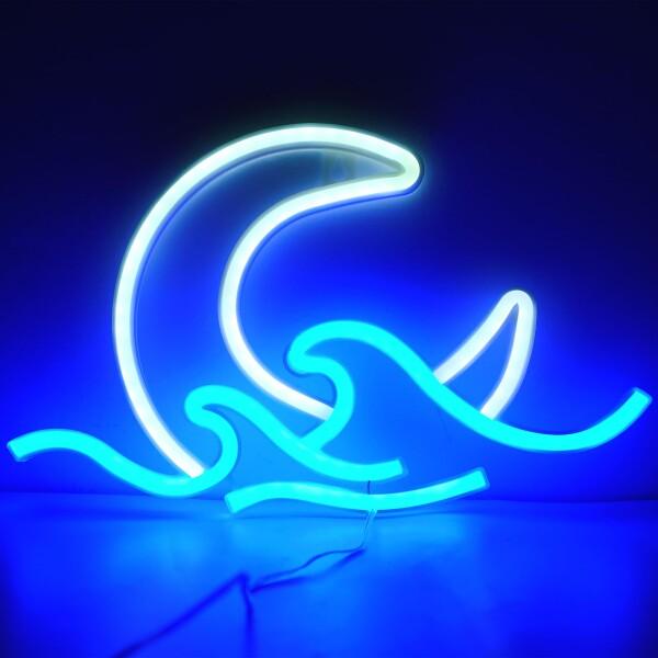ENUOLI ネオンサイン、ネオンライト、ネオン管、ゲームロボット、調光可能、壁 ENUOLI ネオンサイン、ネオンライト、ルームライト、月、波、壁掛け