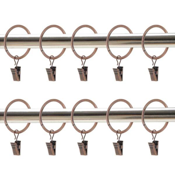 CAPASTEC カーテンリングクリップ カーテンクリップフック シャワーカーテン クリップ付き 耐久性 防錆 良質 おしゃれ 取付簡単 持ち運びにも便利 10個セット 軽量 線径3.5mm 内径38mm 赤銅色商品コード：55079449...