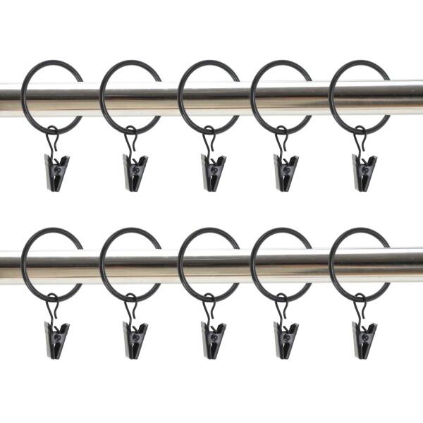 CAPASTEC カーテンリングクリップ カーテンクリップフック シャワーカーテン クリップ付き 耐久性 防錆 良質 おしゃれ 取付簡単 持ち運びにも便利 10個セット 軽量 線径3 mm 内径32mm ブラック商品コード：55079449...