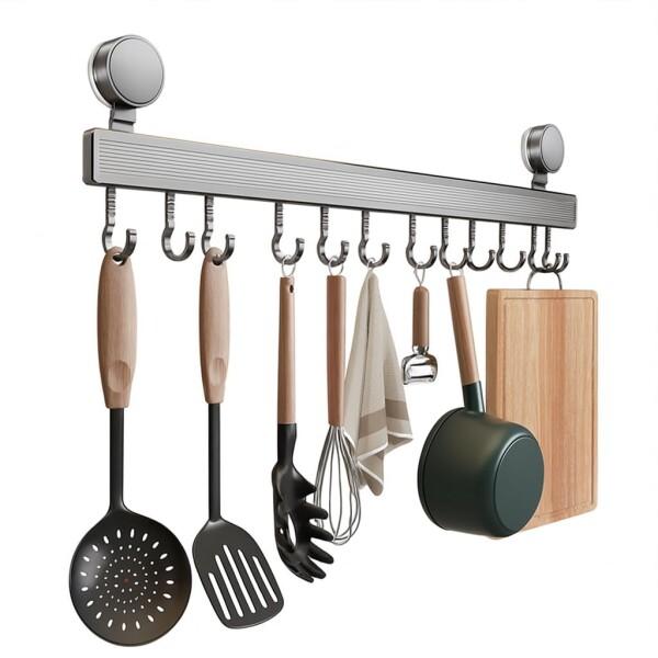 LAVERNA キッチンツールフック キッチンツール 粘着 壁掛け 強力吸盤 防水防錆 可動式フック 穴あ